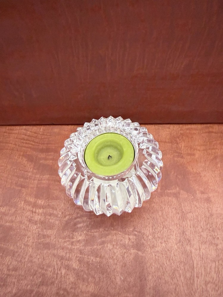 Crystal Votive Candle Holder Star Pattern