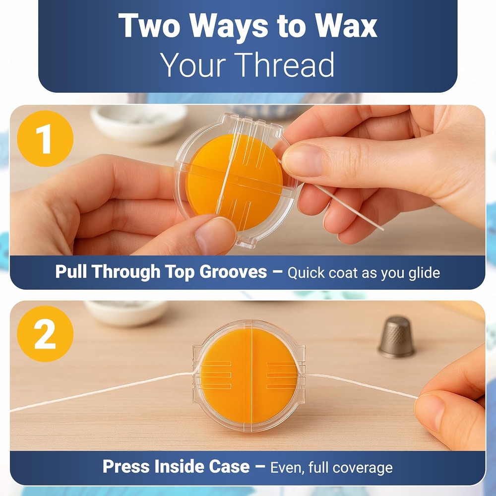 Thread Wax and Thread Conditioner - Contains Beeswax for Sewing and Gloss Thread