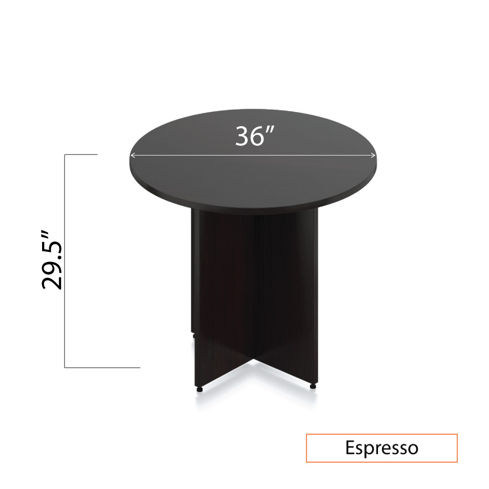 GOF 36" Modern & Durable Espresso Round Table Set w/ 2 Stackable Chairs