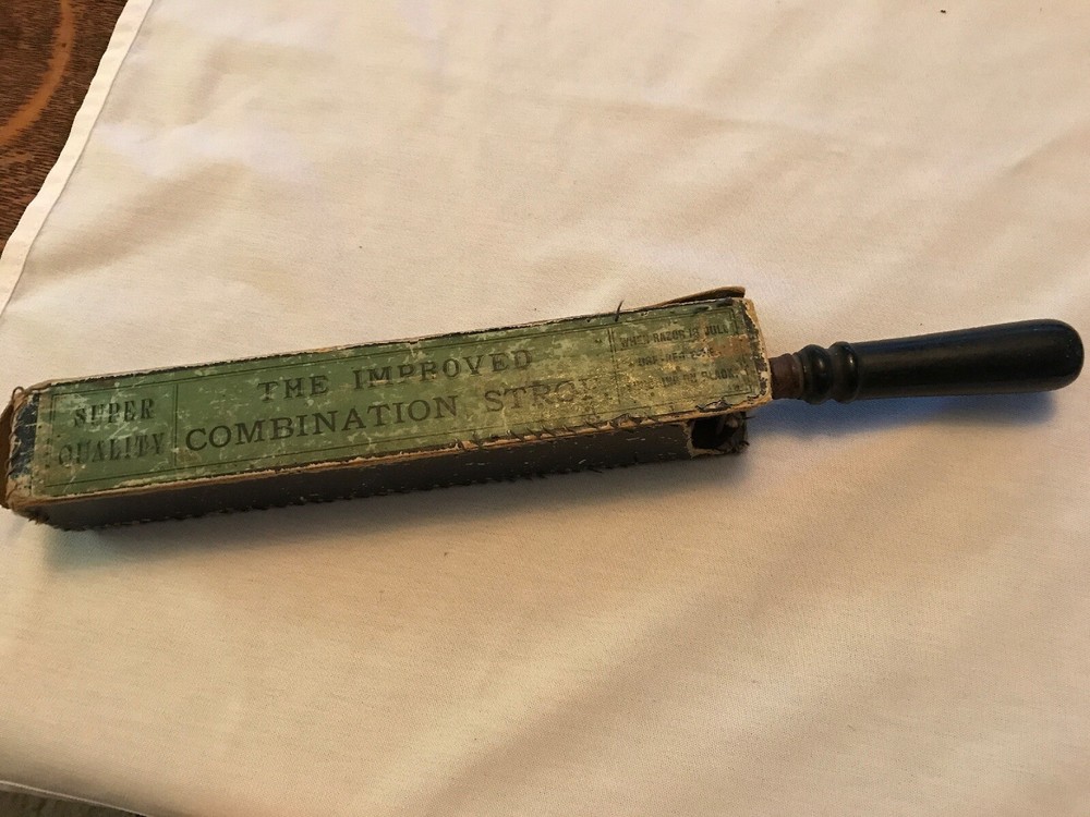 Vintage Improved Combination Razor Strop In Original Box
