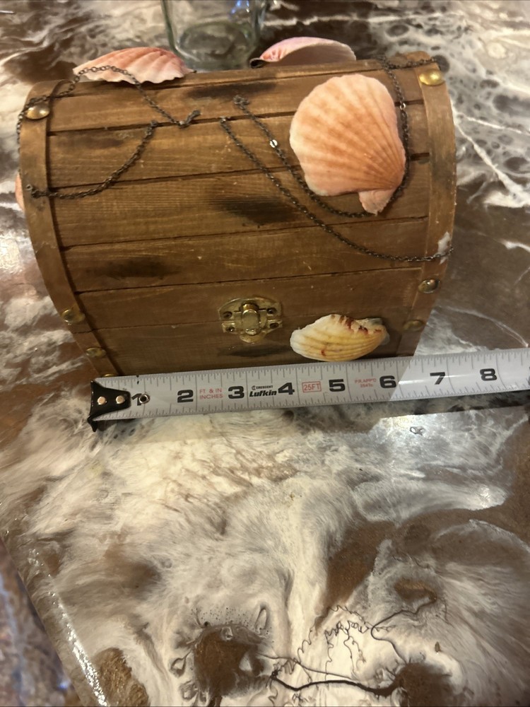 Small wooden handmade beach chest