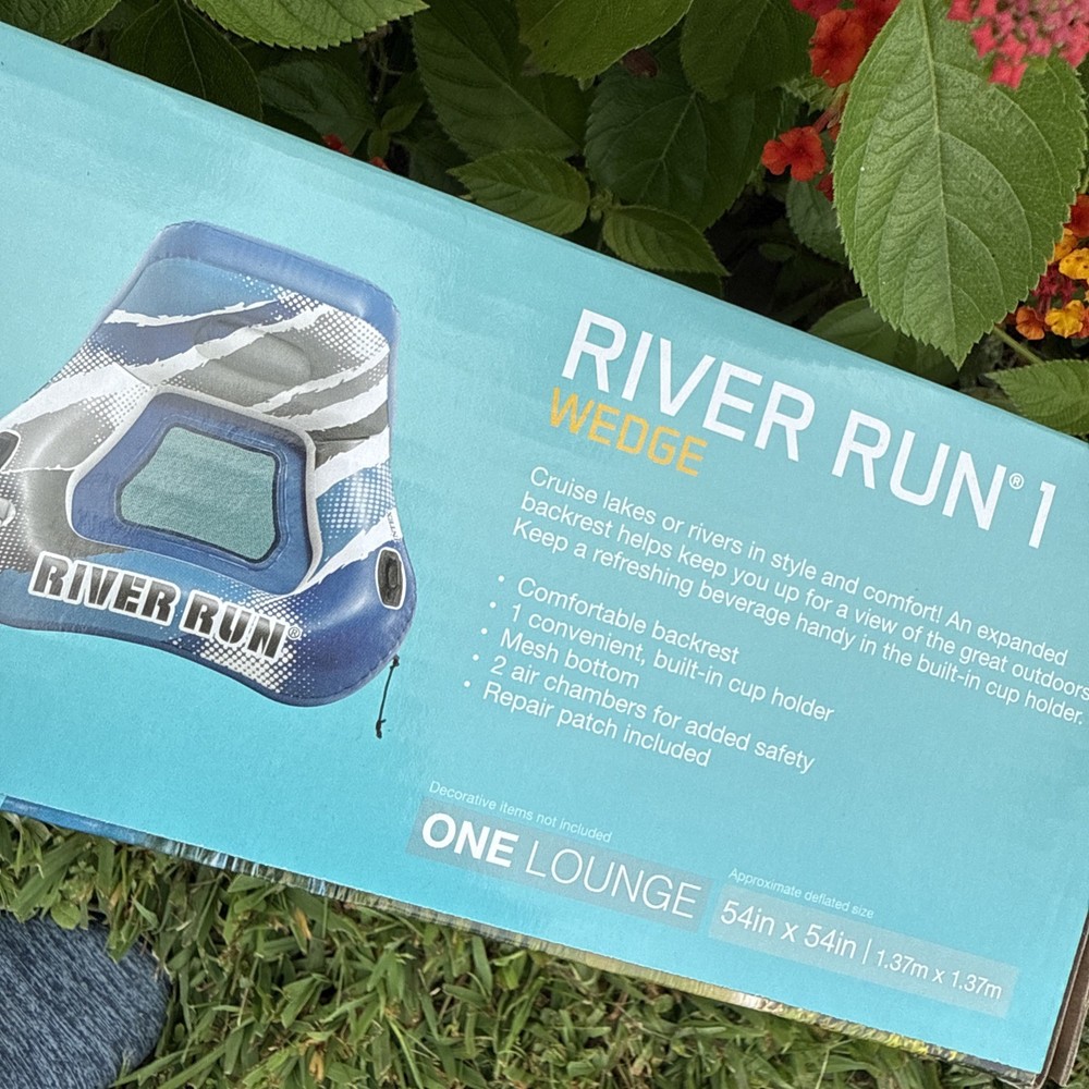 Intex River Run 1 Wedge Inflatable Water Float 54” Connect N Float System New