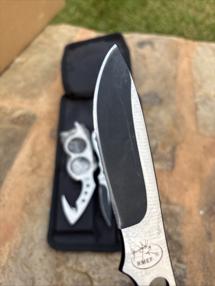 RMEF 3-Piece Game Processing Knife Set Boning Caping Gut Hook w/Case