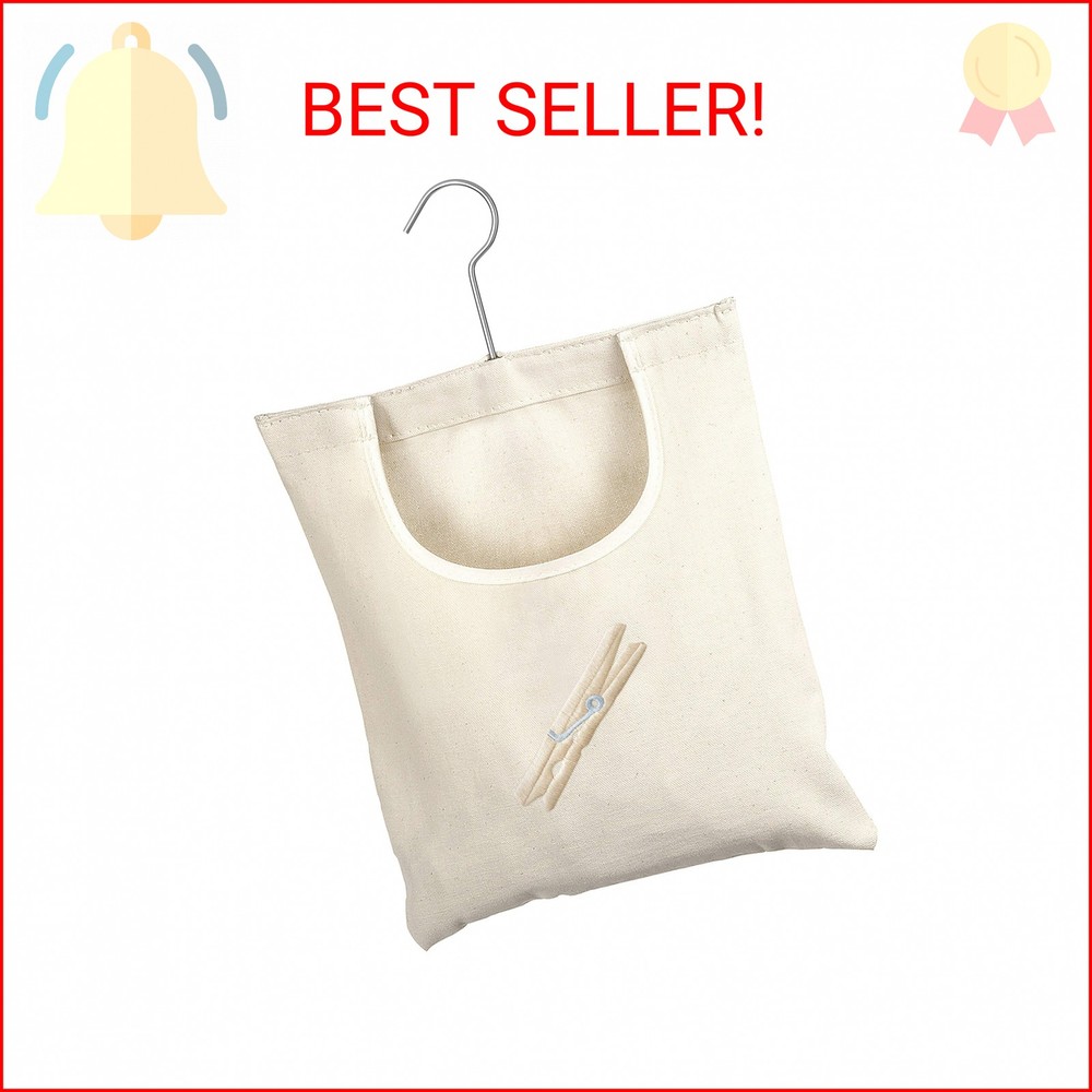Whitmor Canvas Clothespin Bag Hanging Storage Organizer