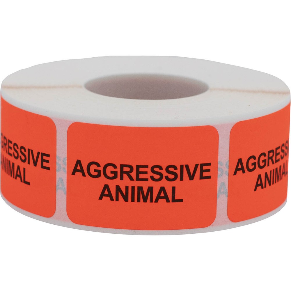 Aggressive Animal Labels | 1″ x 1.5″ Rectangle - 500 Pack