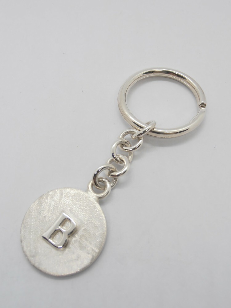 Letter Keychain - B - 925 Silver - Initial - Alphabet - Breeze -