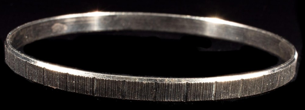 Sterling Silver Bangle Cut Stamped Edge NEW