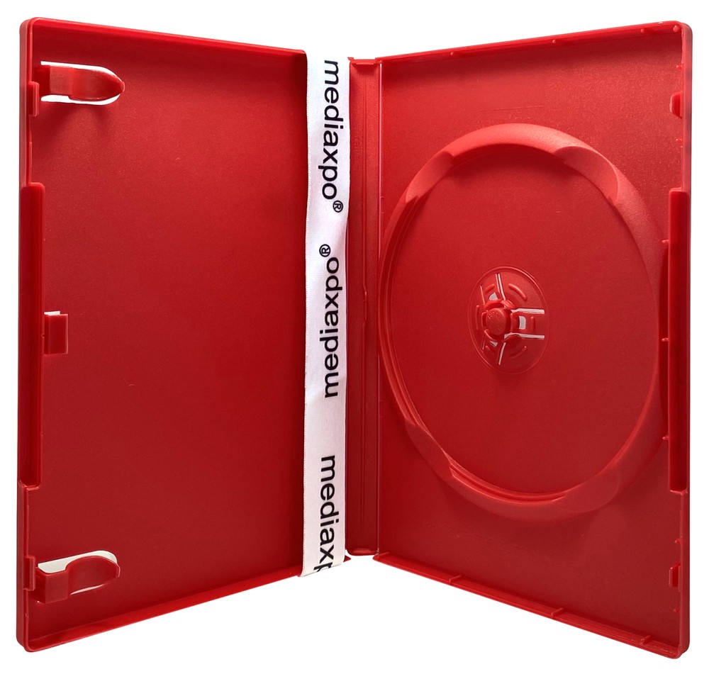 50 STANDARD Solid Red Color Single DVD Cases & 100 OPP Bags