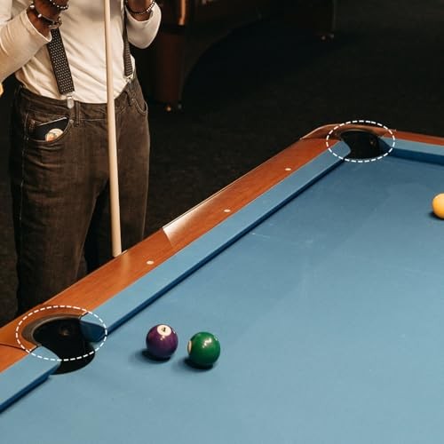 6pcs Pool Table Pockets, Plastic Black Billiard Pocket Liner 4 Corner