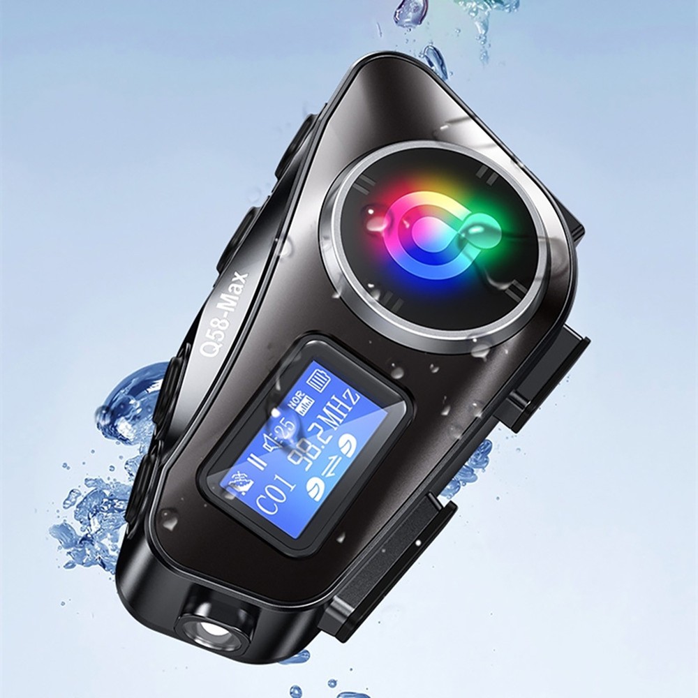 Double back clip Motorcycle Intercom Helmet Bluetooth Headset LCD Waterproof