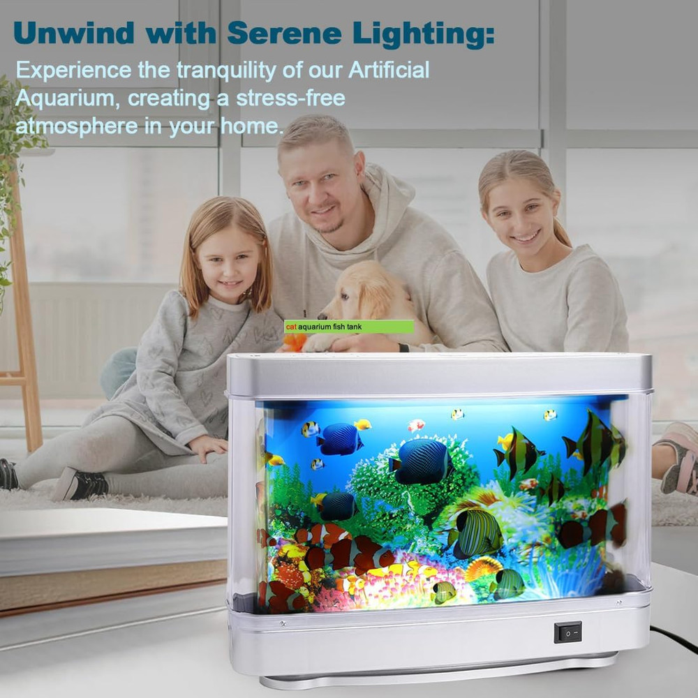 Artificial Tropical Fish Decorative Moving Aquarium Lamp - Virtual Ocean Motion.