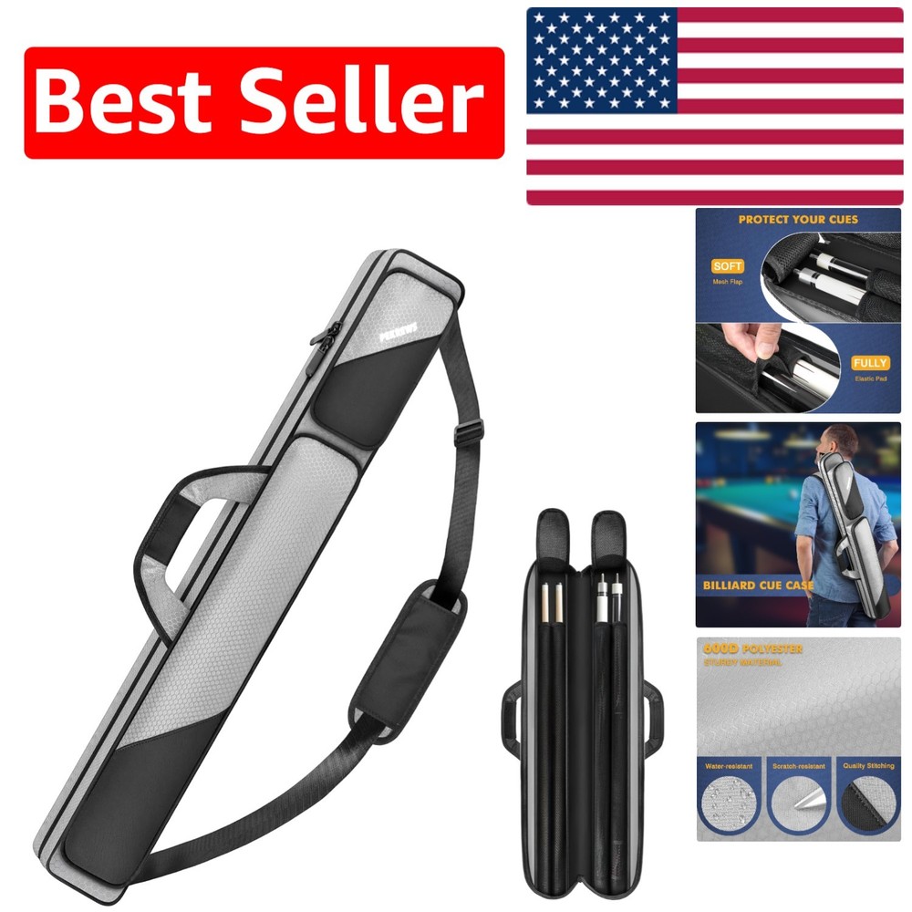 Elegant 2x2 Soft Pool Cue Sling Bag with Multiple Pockets & Comfortable Handle