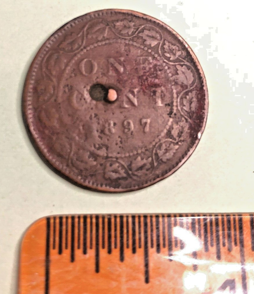 1897 Canada Large Cent * Holed * Queen Victoria