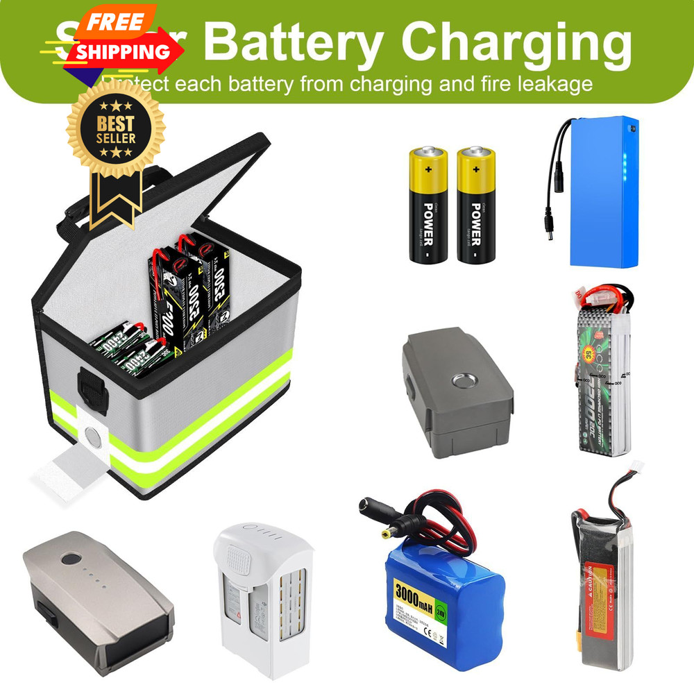 Upgraded Lipo Battery Fireproof Explosionproof Standard Size, Silver White