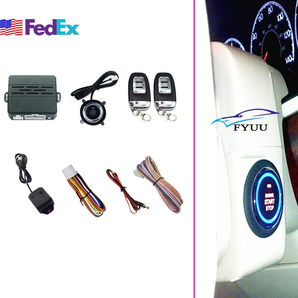 Car SUV One Key Remote Start System Ignition Engine Vibration Alarm Start Button