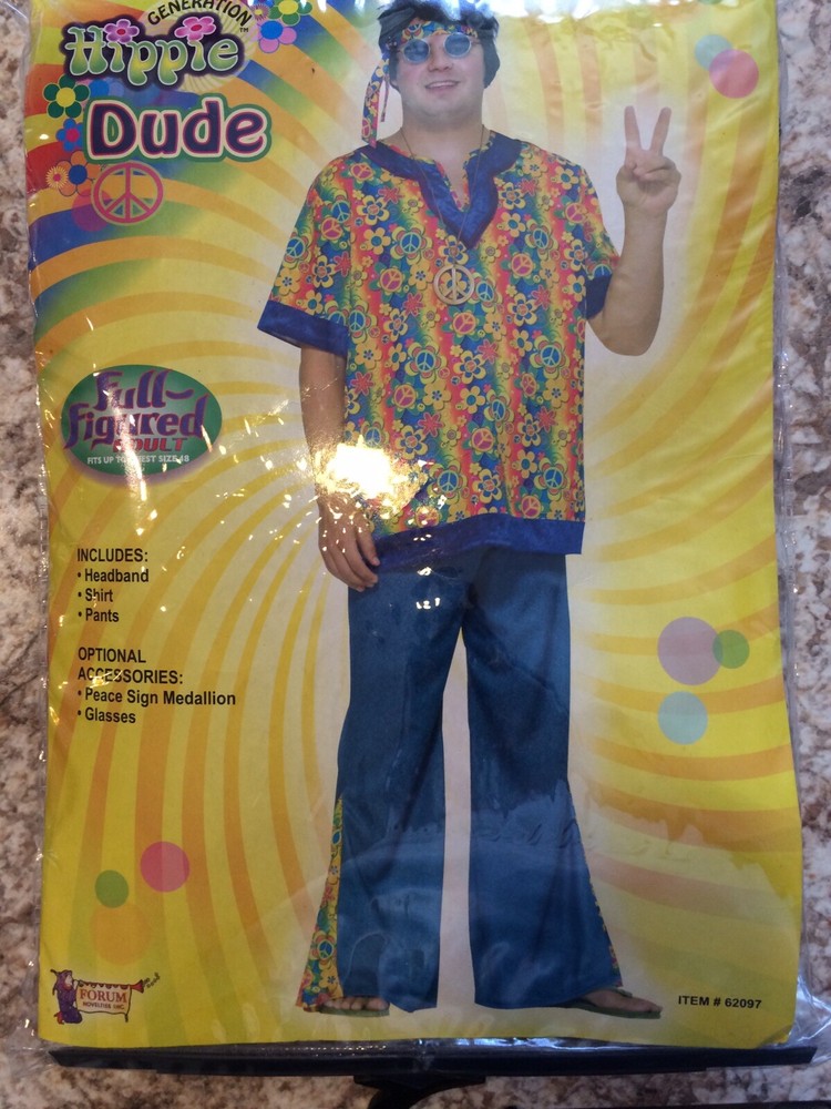 Men’s Generation Hippy Dude Costume With Extras