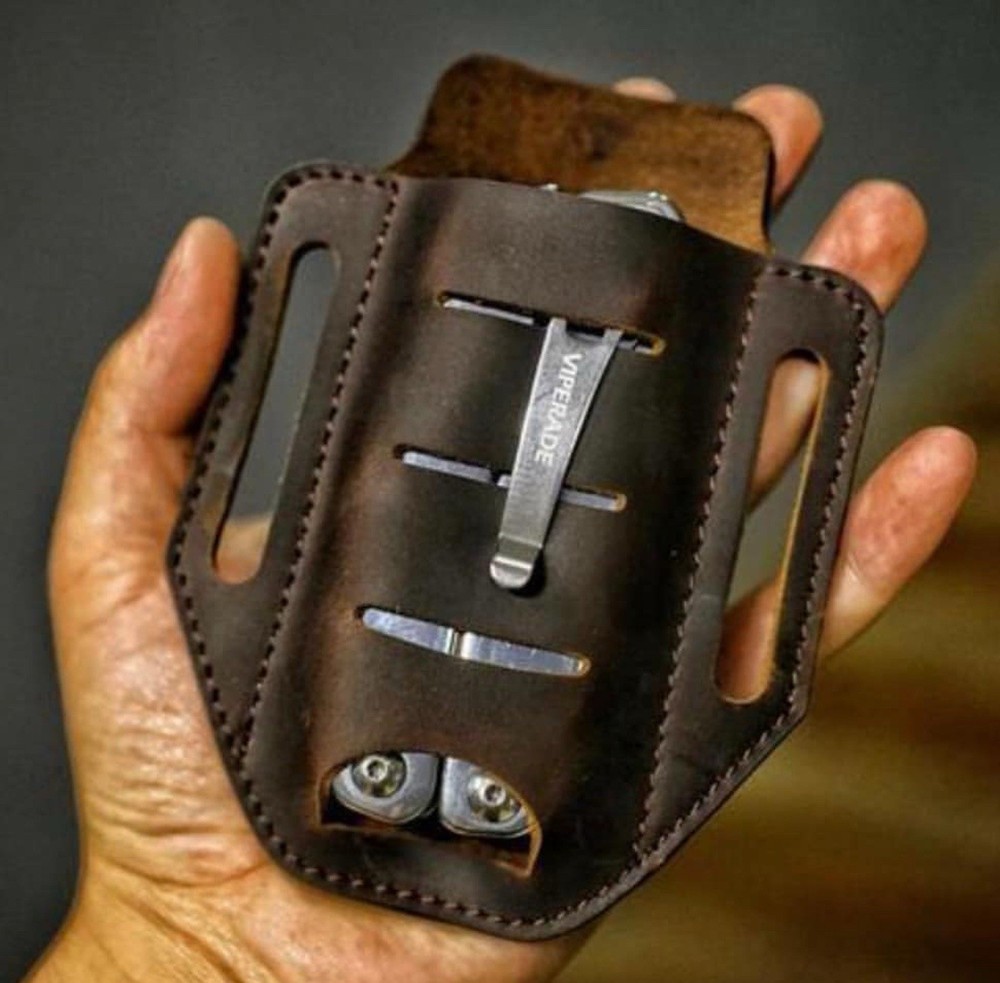 LeatherMan Folding Blade Pocket Knife Multitool Sheath EDC Belt Organizer