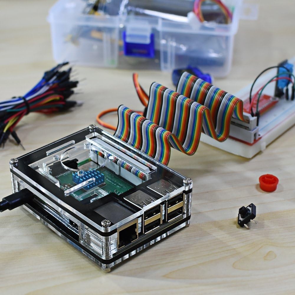 Complete Raspberry Pi 3 B+ Case Set with Cooling System & Stylish Acrylic Design