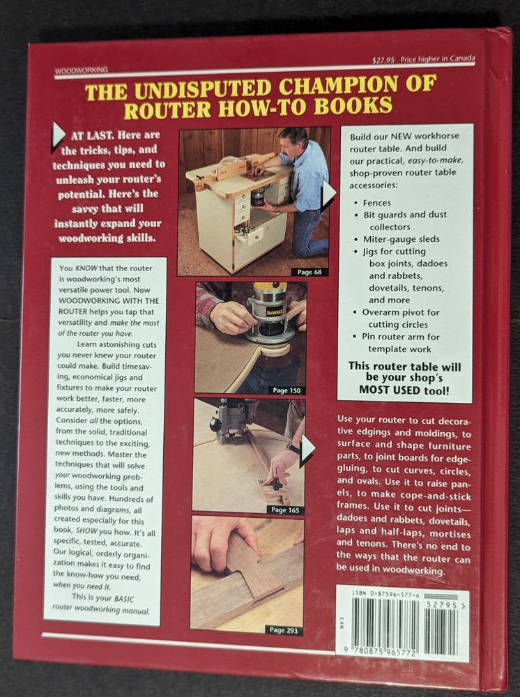 ***WOODWORKING WITH THE ROUTER HC BOOK***