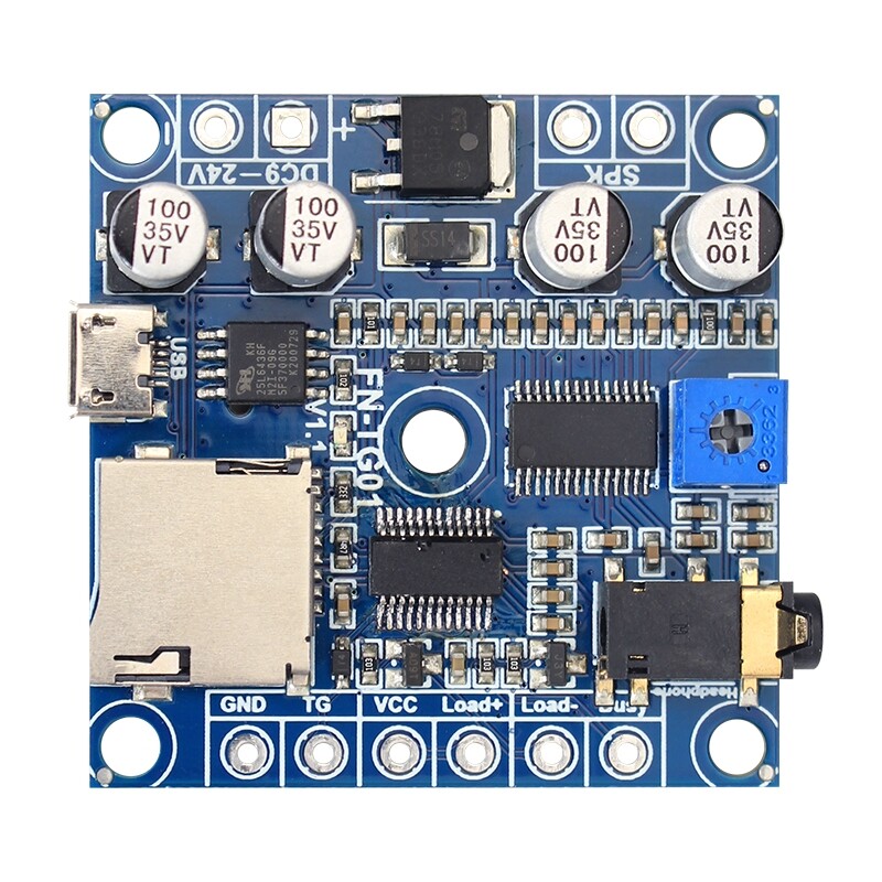 Motion Sensor or Switch Activated MP3 Player Module with Load Output (Solder Pad