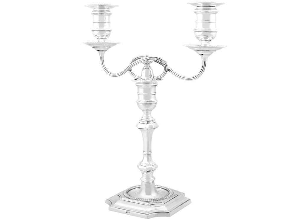 Antique Victorian Sterling Silver Two-Light Candelabra (1893)