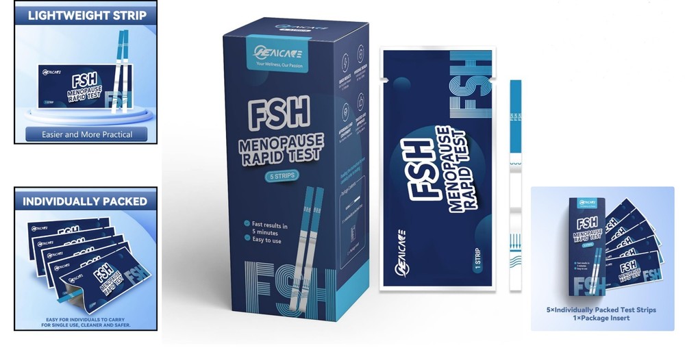 FSH Menopause Rapid Strips - Accurate Home Testing, 5 Tests Included