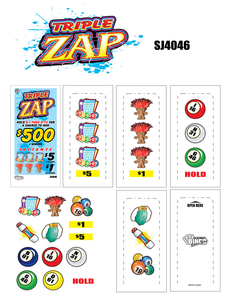 NEW pull tickets TRIPLE ZAP - Seal Card Tabs