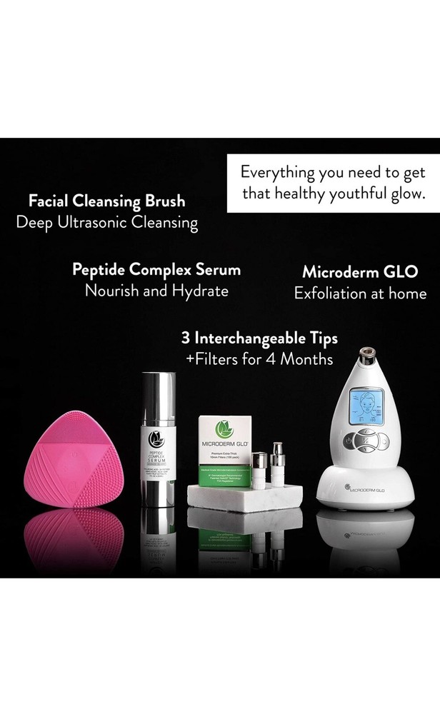 Microderm GLO Complete Skincare Package Includes Diamond Microdermabrasion Sy...