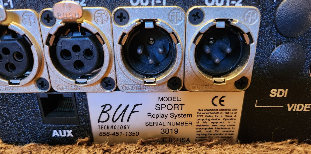 BUF TECHNOLOGY SPORT INTEGRATED REPLAY SYSTEM POWER TESTED