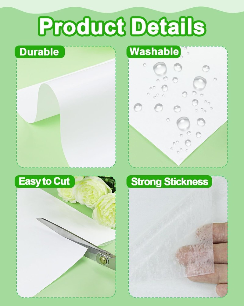 Double Sided Iron On Adhesive Sheets: 20 PCS Heavy Weight A4 Size Double-Side...