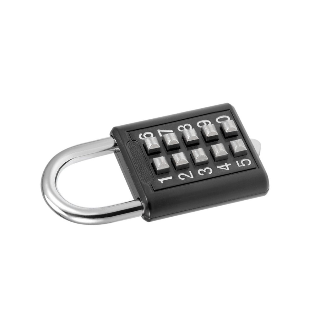 10-Digit Combination Padlock Push Button Locker Cabinet Lock Black