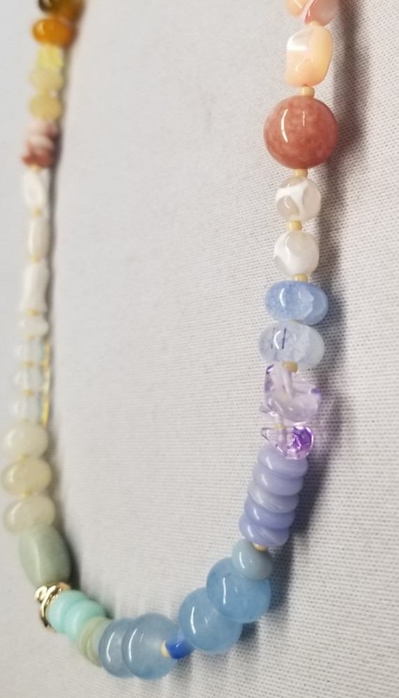 Serefina Rainbow Stone Necklace 16.5"+2.5"