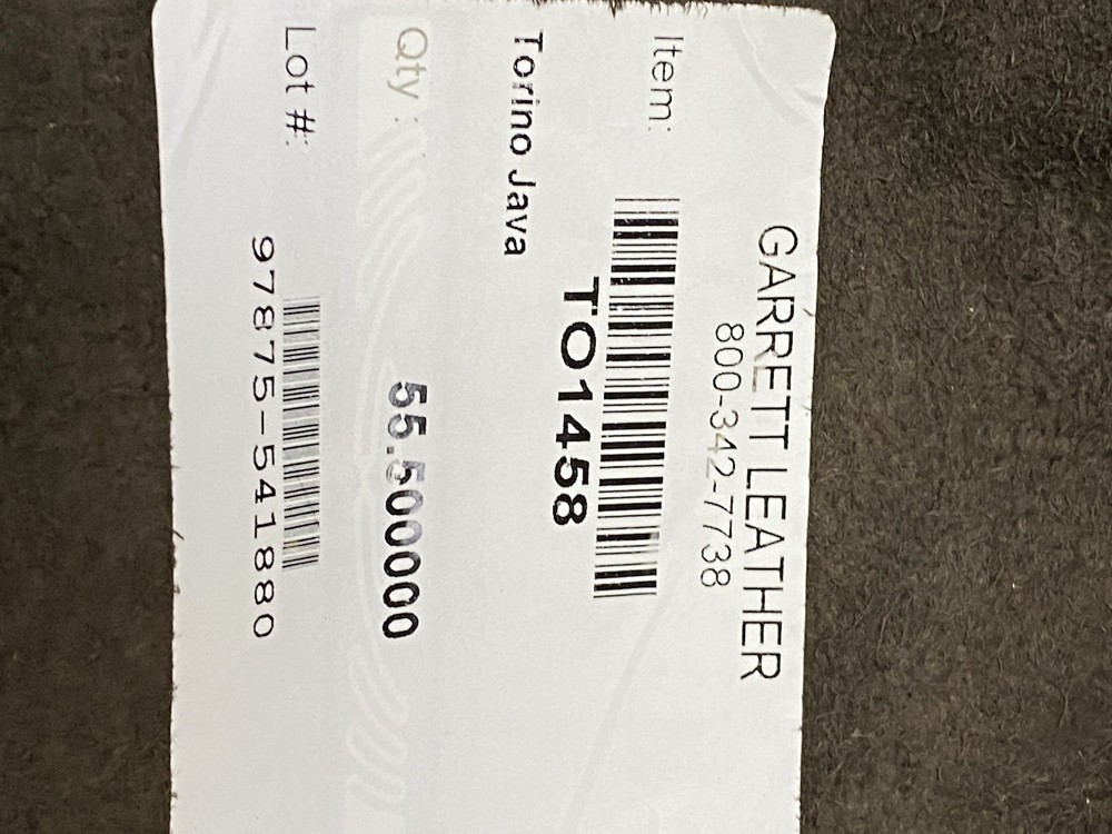 Garrett ®️Torino Java Italian Leather – 10 Full Hides 554Sq Ft–