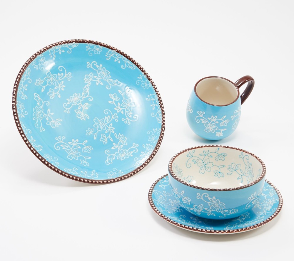 Temp-tations 16-Pc Essential Dinnerware Set, Plates,Mugs ROMANCE H221016