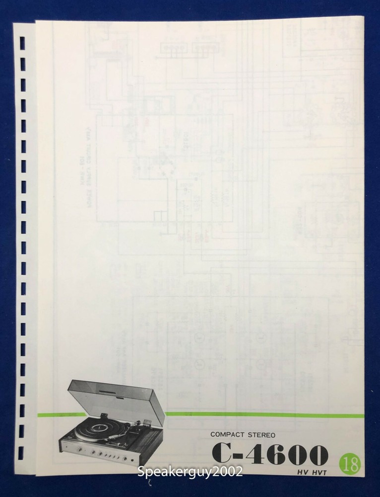 Original Pioneer C-4600 / Compact Stereo Fold-Out Schematic