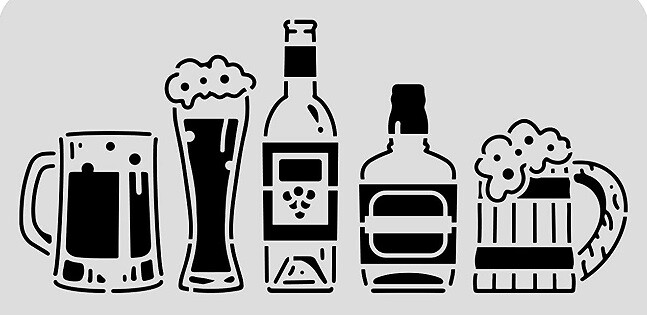 5"x10" Clear Plastic Stencil - Alcohol (MH204)