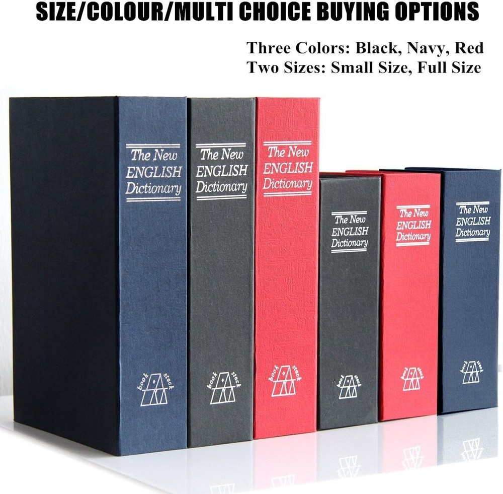Multi-Functional Black Book Safe with Upgraded Combination Lock - Small & Secure
