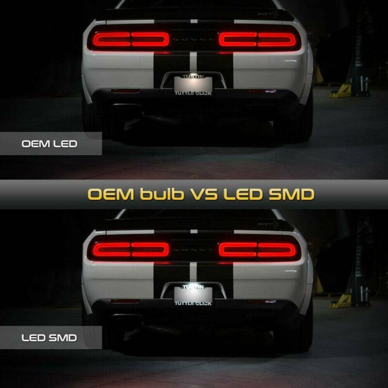 White LED License Plate Tag Light Lamp for 2015-2020 Dodge Charger & Challenger