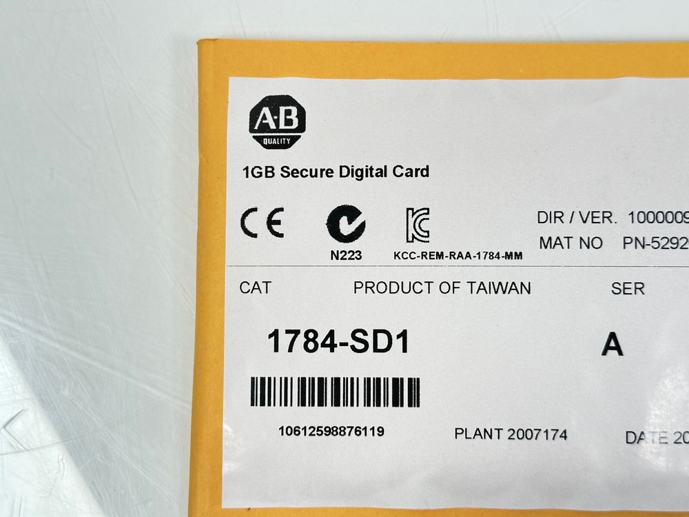 (NEW SEALED) Allen Bradley 1784-SD1 | 1GB Secure Digital Memory Card