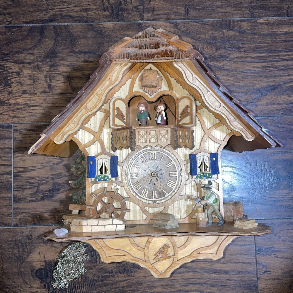 Cuckoo Clock 8 Day Schneider Germany Untested