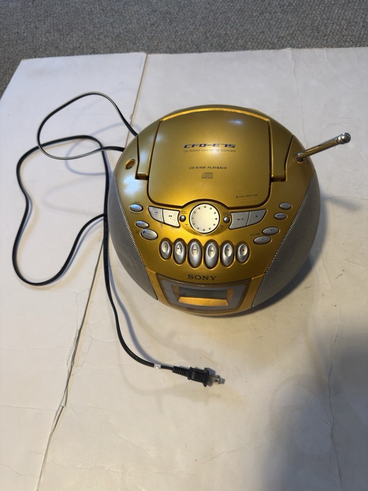 Sony CFO-E75 CD Radio Cassette-Corder Yellow!!!