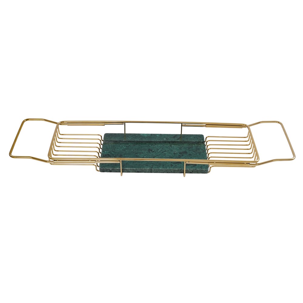 Expandable Bathtub Tray with Elegant Marble Board - Stylish & Durable