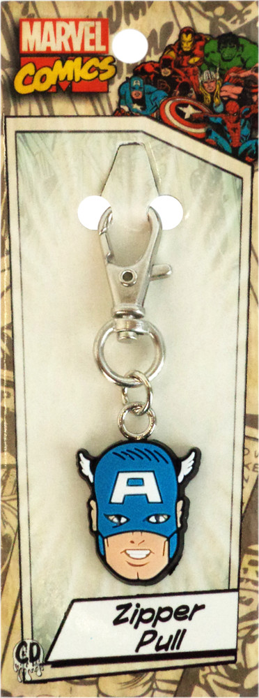 Zipper Pull - Captain America Retro Marvel Superhero Comic Gift Rubber #88530