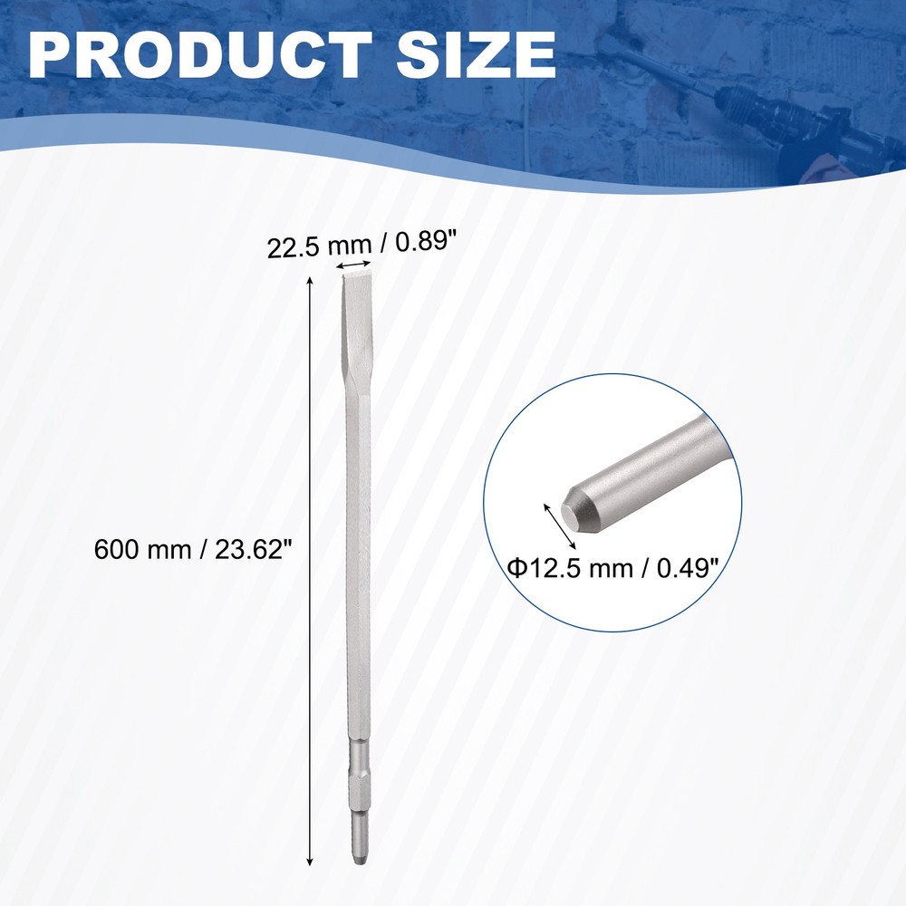 Floor Scraper Chisel Hex Shank Steel Digging Flat Shovel Chisel Width 21mm