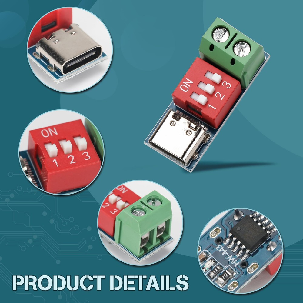 LETORIA 7PCS PD Trigger Board Module for USB-C PD/QC Decoy Fast 7 PCS