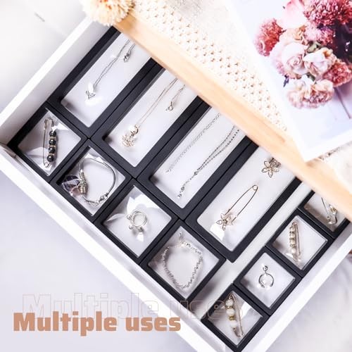 30 Pack 3D Floating Display Stand Floating Frame Display Case Coin Black