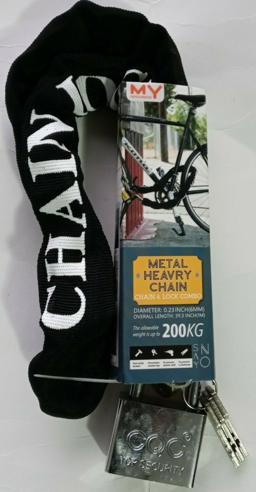 My Merchandise Maximum Security Square Chain & Sleeve 3/8" Diameter Link Black