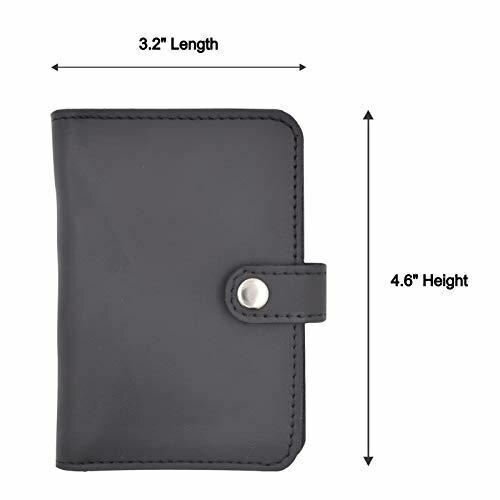 Genuine Leather Bifold Badge ID Holder with Snap Closure