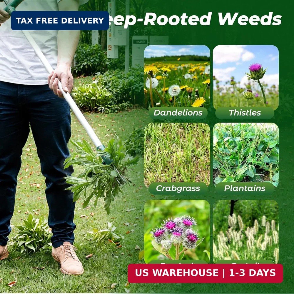 Walensee Weed Puller, Stand Up Weeder Hand Tool, Long Handle Garden Weeding Tool
