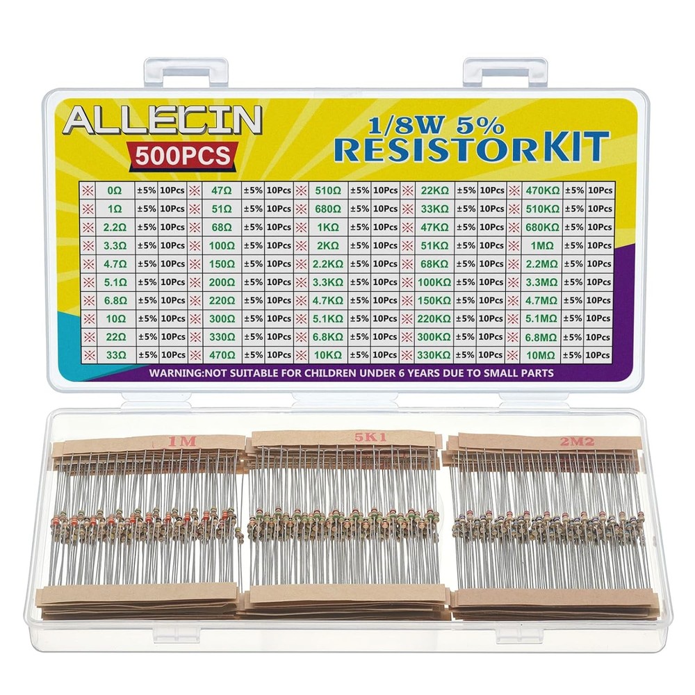 Resistor Kit 50 Values 1 Ohm to 1M Ohm